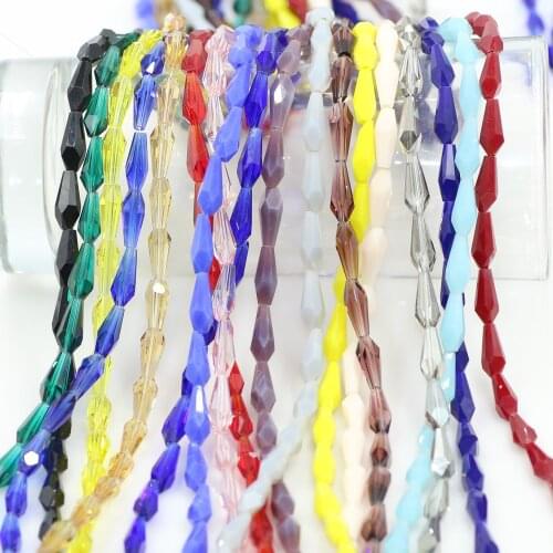 ZHUBI 48Pcs 6*14mm Glass Spacers Charms Crystals For Jewelry Making Long Bugle Beads diy Fashion Jewelry Womens Accessories