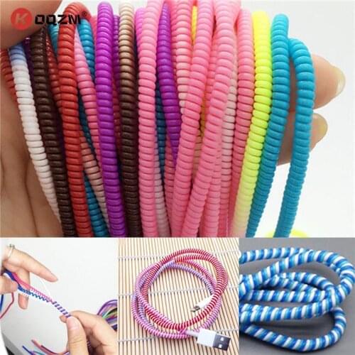 1/10Pcs/lot Spiral USB Data Charger Cable Cord Protector Wrap CableDIY Winder For iPhone 5 6 6S 7 8 Plus For Samsung HTC 50cm