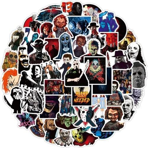 10/50PCS Cartoon Thriller Horror Character Stickers Diary Graffiti Waterproof Suitcase Laptop Toy Decoration Sticker Wholesale