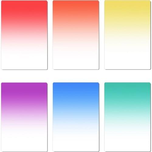 100mmx145mm ND2 ND4 ND8 ND16 Graduated Neutral Density Blue Red Orange Yellow 100*140mm Square Filter for Lee Cokin Z series