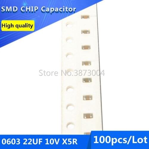 100pcs 0603 22UF 10V X5R 20% SMD Chip Capacitor