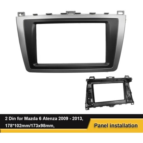 2 Din Car Stereo Panel Fascia For Mazda 6 Atenza 2009 2010 2011 2012 2013 DVD Frame Mount Dash Installation Trim Kit Bezel