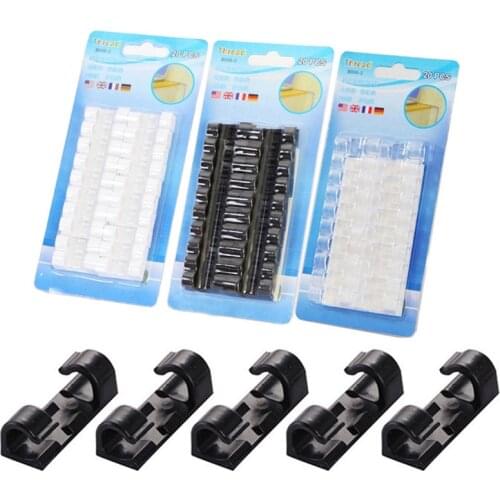 20/1pcs Winder Silicone Cord Management Cable Holder Clips Earphone Managemen For USB Cable Mouse Earphone Network Cable