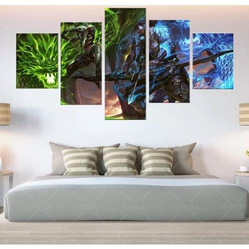 5 Pieces Game Poster Overwatch Genji And Hanzo Canvas Painting Pictures Home Decor For Living Room Wall Art Printed Artwork
