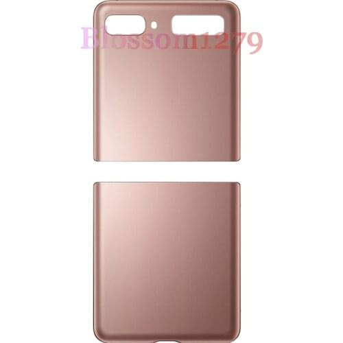5Pcs Back Glass Battery Cover For Samsung Galaxy Z Flip 5G F707 Rear Panel Door Housing Replacement
