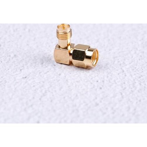 90 Degrees Right Angle RF SMA Adapter RP SMA Brass Adapter RP.SMA Male Jack To RP SMA Female Jack Screw Thread Connector
