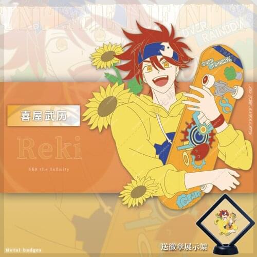 Anime SK8 the Infinity SK EIGHT Langa SNOW REKI Cosplay Metal Button Brooch Pins Collection Medal Costume Props Souvenir Gift
