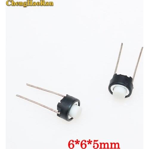 ChengHaoRan 1pcs Touch switch button 6*6*5mm DIP 6X6X5 mm Tactile Tact Push Button Micro Switch Momentary for A-L-P-S white