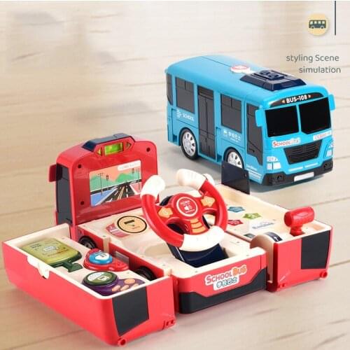 ChildrenS Early Education Multifunctional New School Bus Deformed Steering Wheel Inertia Car Simulation ChildrenS Toy