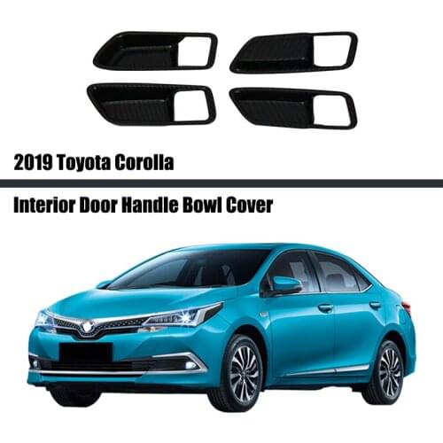 For Toyota Corolla 2019 2020 2021 Carbon Fiber Interior Door Handle Bowl Cover Trims Protection Sticker Car Accessories