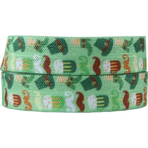 FLRA FOE (100yards/lot) Free shipping st patrick celebration fold over elastic