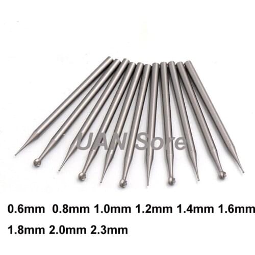 URANN 6pcs/set Tungsten Steel Spherical Milling Cutter with Blue Plastic Box Nuclear Wood Dental Jewelry Carving and Milling Bit