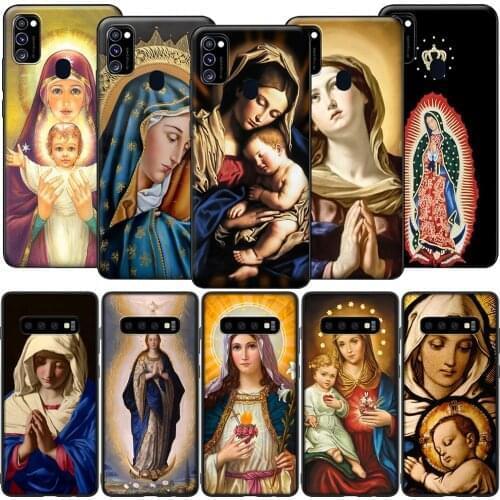 GX196 Retro Vintage Statue Virgin Maria Case for Samsung S6 S7 Edge S8 S9 S10 S10E S20 Fe S21 S21s S30 Ultra Plus Lite