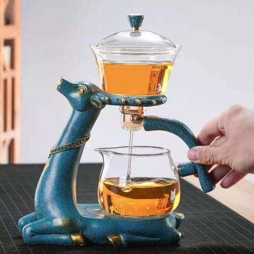 Customized Glass Kung Fu Tea Set Figurines Transparent Small Ornaments Simple Figurines Ornements Home Creative Home Decor