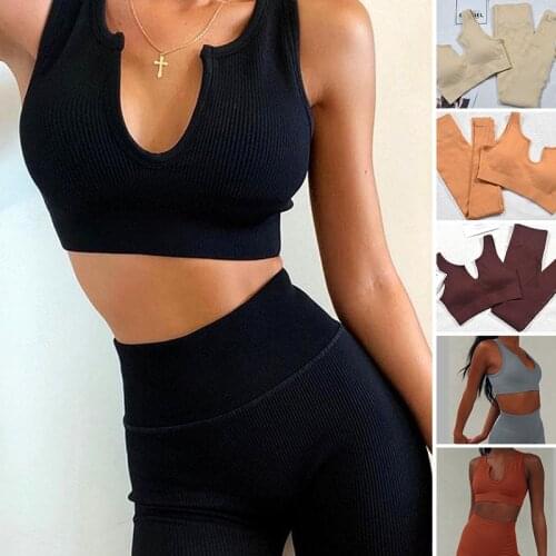 2pcs Seamless Running Yoga Set Sportswear For Women Sport Suit Gym Fitness Clothing Booty Workout yoga Legging+U Shape Sport Bra