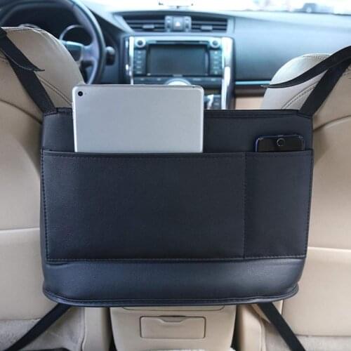 Car Backseat Leather Storage Bag Between Seat Organizer Bag Purse Holder Pet Barrier Leather Pouch For Auto Interior Accessories