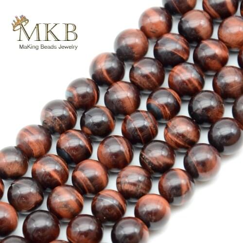 Natural Stone Beads Red Tiger Eye Round Beads For Jewelry Making 4 6 8 10 12mm Gem Round Beads Diy Bracelet Wholesale Perles
