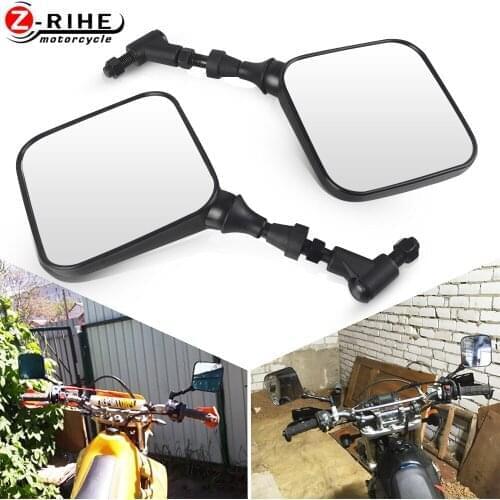 Square Dual Sport Motorcycle Accessories Rearview Side Mirror Specchi Clear Glass Case For Mv Agusta Vfr 800 Suzuki Bandit 600