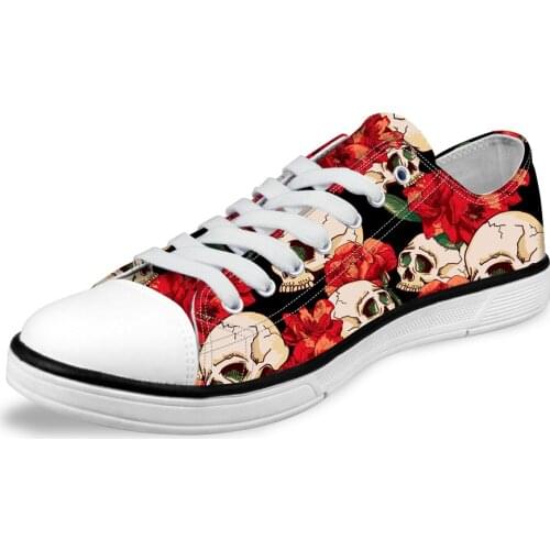 NOISYDESIGNS Fashion Men Low Canvas Shoes Casual Classic Punk Skull Puzzle print Shoes Man Leisure Flats Shoes Vulcanized Shoes