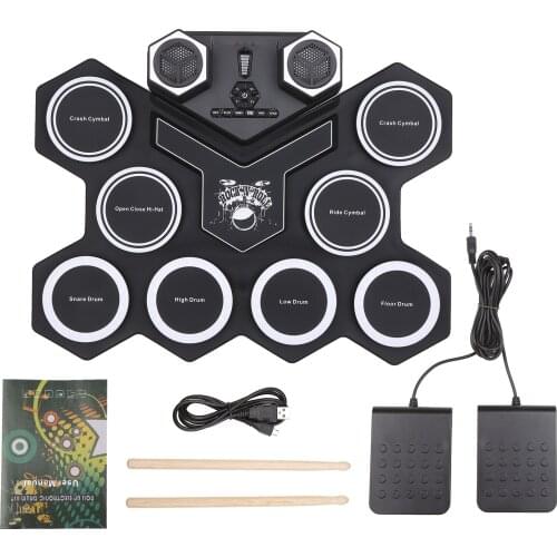 Foldable Drum Kit Silicone USB Portable Electronic Drum Foldable Drum Set Portable Drum Foldable Drum Kit for Beginners Practice
