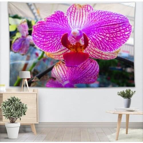 Custom Orchid Flowers tapestry wall hanging tapestry home decoration rectangle bedroom wall art tapestry 140X250cm