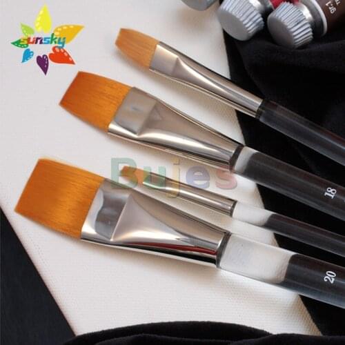 Original Germany da vinci NOVA 18 Synthetic fiber brush Transparent rod Flat head Professional Acrylic gouache painting brush