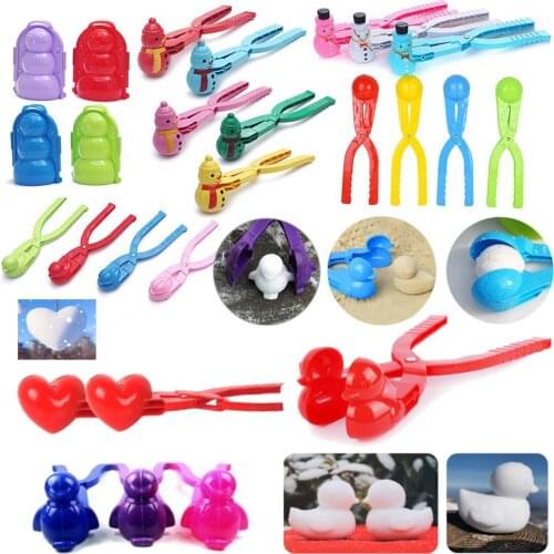 Plastic Snowball Maker Clip Safety Cartoon Duck Winter Snow Sand Mold Tool for Snowball Fight Outdoor Fun Sports Dropshipping