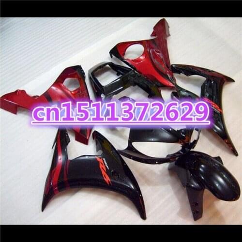 Full Body Kits for YAMAHA YZFR6 03 05 Fairings YZFR6 04 05 Red black Plastic Fairings YZF R6 2003 - 2005