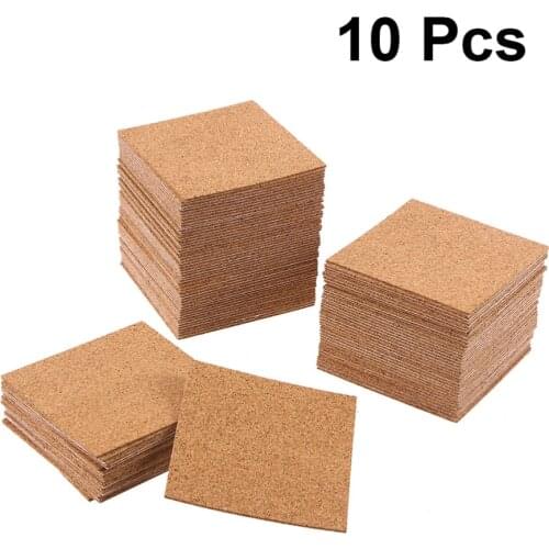 10PCS 2MM Thickness Self-Adhesive Cork Coasters Squares Cork Mats Cork Backing Sheets For Coasters DIY Cork Crafts Supplies