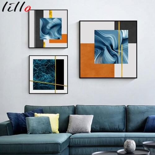 Abstract Modern gold print luxury posters nordic canvas painting wall art home decor retro nordic pictures for living room deco