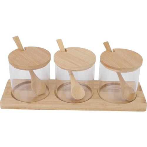 Glass bottles crayon Seasoning Box Condiment Storage Containers Glass Spice Jars Dispenser With Spoon glass bottle