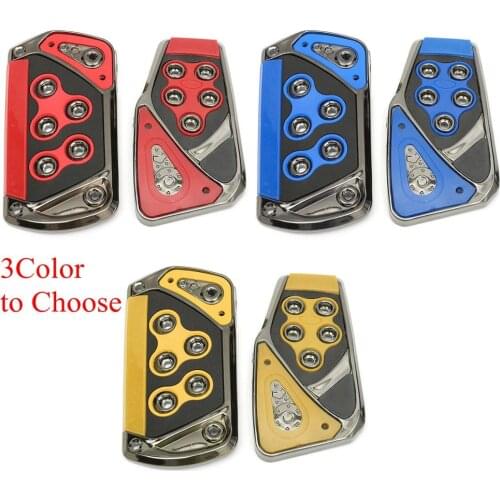 Universal Non-Slip Automatic Transmission Car Brake Accelerator Pedal Cover Blue Red Yellow