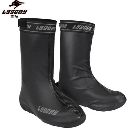 LYSCHY Motorcycle Riding waterproof shoes cover rainproof non-slip windproof straight reflective Rain boot
