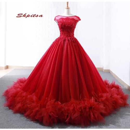 Red Tulle Quinceanera Dresses 2020 Plus Size Puffy Prom Masquerade Ball Gown Sweet Sixteen 16 Dresses vestido de 15 anos