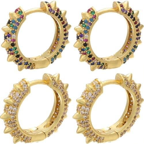 ZHUKOU 18x20mm Fashion crystal DIY Handmade ear rings for women Handmade Gold Creative Earring jewelry accessories model:VE76