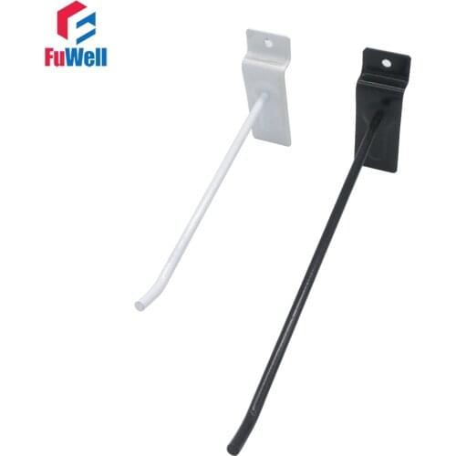 10pcs Slatwall Display Hooks 100/1500/200/250mm Length 5mm Wire Dia. Supermarket Store Display Hook Hanger