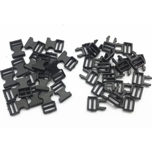 100sets Plastic Tiny Mini Black Belt Buckles Sewing DIY Patchwork Doll Clothes Adjustable Buttons Accessories