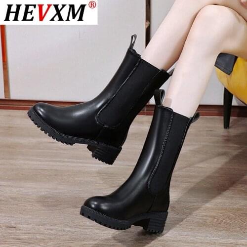 2020 Women Warm Heel Ankle Boots Woman Shoes Winter New Designer Chelsea Boots Female Platform Boots Lasdies Fashion Botas Mujer