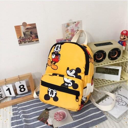 2021 Student Backpack Disney New Cartoon Canvas Mickey Mouse Minnie Backpacks for School Teenagers Girls Children Gifts Mochila