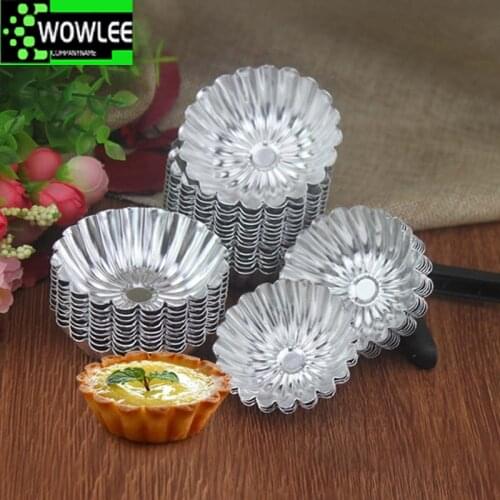 25pcs Mini Carbon Steel Tart Molds Cupcake Cookie Pudding Pie Mould Non-stick Baking Tool Muffin Cups