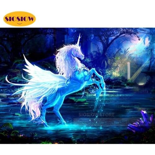 5d Diy Diamond Painting Fantasy Unicorn Full Square Round Drill 3D Cross Stitch Daimond Embroidery Pegasus Decor For Girls Room