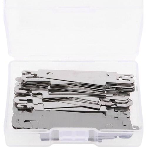 60pcs Metal Needle Threaders Embroidery Cross Stitch Threading Tools for Large Eye Needles Hand DIY Sewing with Clear Box