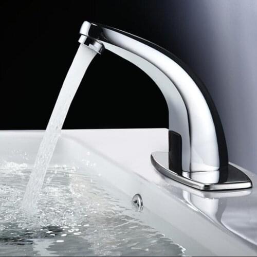 Hot & Cold Bathroom Automatic Touch Free Sensor Faucets water saving Inductive electric Water Tap mixer DC or AC