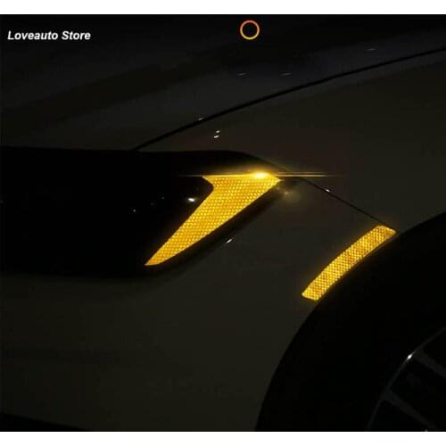 Car Headlight Wheel Eyebrow Car Door Reflective Sticker Warning Sticker Light Eyebrow for Volkswagen VW Jetta MK7 2019 2020 2021