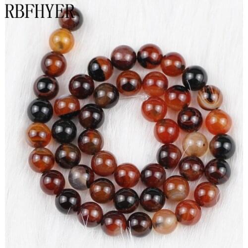 Natural Stone Dark Red Dream Agates beads Round carnelian Loose beads for DIY bracelet Necklace Jewelry Making 15" 4 6 8 10 12mm