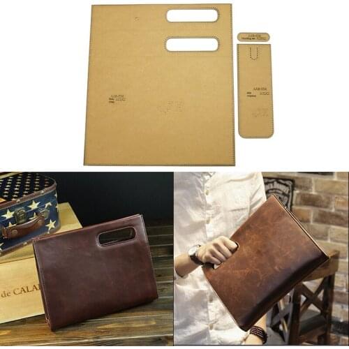 DIY Leather Document Package Kraft Paper Pattern Clutch Bag Kraft Paper Template Handmade File Pocket Bag Sewing Pattern Tool