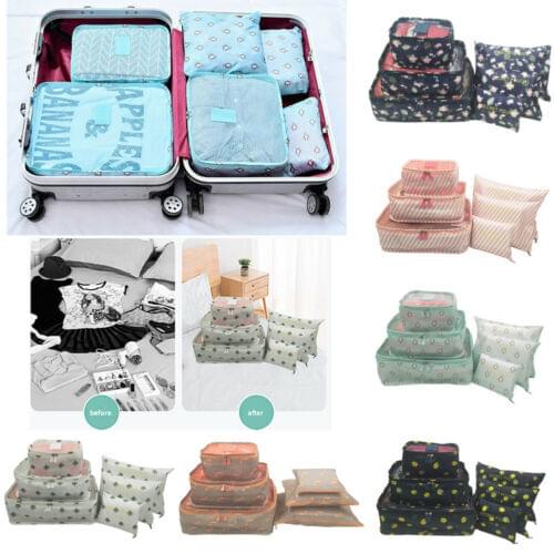 FAROOT 6Pcs Waterproof Travel Storage Bags Clothes Packing Cube Luggage Organizer Pouch