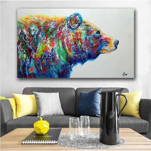 GOODECOR Large Size Printing Canvas Painting Animal Wild Bear Wall Art Canvas Print Pictures for Living Room Bedroom No Frame