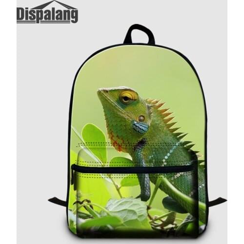 Boy Canvas Laptop Backpack For 14 Inch Notebook Animal Lizard School Bag Student High Quality Computer Bagpack Male Shoulder Bag