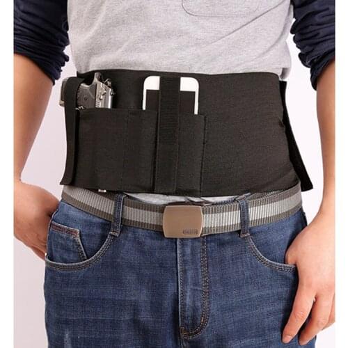 Free Shipping New Multi-function Tactical Belly Band Gun Holster Elastic Waist Band Holster for Concealed Carry Gun Pistols